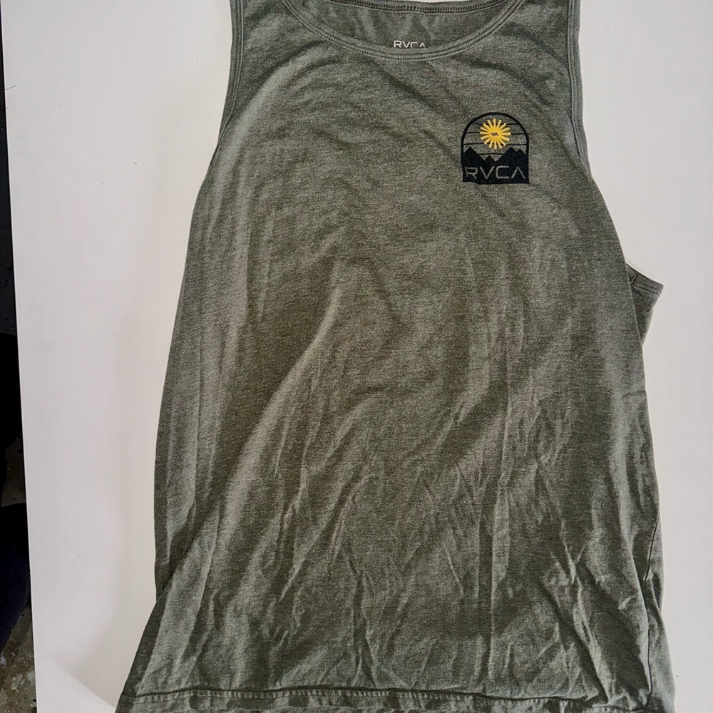 RVCA Heather Gray Tank with Sun Graphic